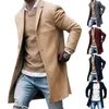 Men's Trench Coats Men Business Coat Spring Autumn Superior Quality Buttons Male Fashion Outerwear Jackets Windbreaker Plus Size Viol22