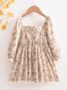 Toddler Girls Ditsy Floral Print Bow Front Flounce Sleeve Dress SHE