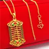 Kleurrijke abacus hanger ketting 18k geel goud gevuld unieke stijl mooie vrouwen meisje sieraden gift