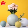 Nordi moderne minimaliste Morandi rond vase en céramique ins style créatif décoration douce décoration de la maison décoration de fleurs 210623