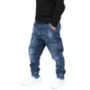 Moda Harem Jeans Uomo Casual Pantaloni denim Hip Hop Streetwear Pantaloni larghi larghi Abiti maschili