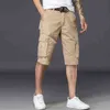 Jantour Homme Shorts Multi Poches D'été Lâche Fermeture Éclair Culottes Kaki Gris Pantalon Court Casual Coton Noir Long Hommes Cargo Shorts H1210