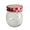 Storage Bottles & Jars ! Bulk 6PCS 8oz 250ML Glass Mason Jam Jar With Red Checked Lids