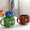 Leuke Bean Expression Koffiemokken Keramische Thee Kopjes Grote Capaciteit Mark Cartoon Creative Drinkware Sturen Lepel 210804