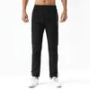 Mens Lu Designer Long Pants Sport Men Running Yoga Outdoor Gym Pockets Bottom Sweatpants Pant Jogger Byxor Casu