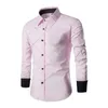 Men's Casual Shirts Luxury Long-sleeved Shirt Grid Line Design 10 Colors Lapel Classic Suit European And American Style