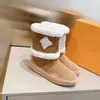 탑 디자이너 숙녀 겨울 눈 부팅 신발 여성 SNOWDROP 플랫 발목 부츠 패션 양모 인쇄 고무 단독 마틴 부팅 상자 크기 35-41