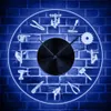 Power Electrician Lineman Silhouette LED Illumination Wall Clock High risk Lineworker Multi Color Changing Decor LED Wall Light X0726