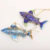 Chińskie Cloisonne Emalia Filigree Ozdoby rekina Preferowanie małych dekoracyjnych przedmiotów urocze zwierzęce miedziane akcesoria