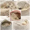 HOOPET Stijl Pet Dog Cat Bed Round Pluche Warm House Soft Long Voor Kleine Dogs S Nest 2 in 1 210722