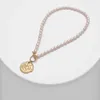 Amorita Бутик натуральный жемчужный ретро стиль направления монеты все сезон длинные цепные ожерелье