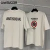 Não há vetores de mídia social T-shirt homens mulheres anti-sociais t-shirts tag Vtm tops Tee de algodão de alta qualidade VTM 210409