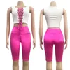 Sexy 2 Piece Sets Womens Outfits Summer Shorts For Women Birthday Club Lace Up Co Ord Biker Two Matching Women's Tracksuits