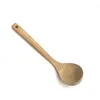 Cuillère à soupe en bois écologique à long manche cuillères en bois maison cuisine huile de riz Scoop Durable hôtel suspendu vaisselle Scoops BH5007 WLY