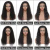 34 36 Human Hair Lace Closure Front Wigs With Frontal 180% Density Brazilian Straight Kinky Curly Body Deep Water Wave Headband Wig for Women Transparent Pre Plucked