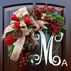 Decorative Flowers & Wreaths Creative Christmas Door Alphabet Red Fruit Wreath Decoration Artificial Garland Home Window Wall