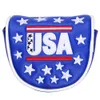 Produkty USA haftowe pu skórzany klub golfowy Mid Mallet Putter Cover Covers Magnety