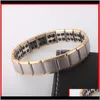 Other Bracelets Stainless Steel 80 Ge Magnetic Power Bangle Bracelet Energy Wristband For Women Men Radiation Protection Jewelry Drop Uekpp