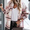 Automne Hiver Fashion Single-Basted Abel Cardigan Vestes Femmes Elegant Plaid Plaid Warm Long Scodwear décontracté en liberté 211109