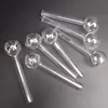 Cachimbos de 4 polegadas 10 cm Vidro Pyrex transparente Queimador de óleo Queima de tubo Grandes tubos Pontas de unhas