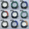 45mm silver sterile case sapphire glass black red blue bezel fit NH35 NH36 movement