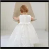 Sukienki Odzież Baby Kids Maternity Drop Dostawa 2021 Born Christening Suknia Dziewczyny 024m Sukienka Koronki Solidna Back Strap Odzież Odzież dziecięcy Stroje
