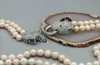 Collana di perle d'acqua dolce rosa da 8-9 mm annodate a mano micro intarsio zircone testa di leopardo chiusura gioielli di moda 45-48 cm