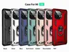 Armor för Xiaomi 11 Lite Hard Cases Bilhållare Silikon Magnetisk Ring RedMi Note 10 Pro Max 10s Soft TPU Skin Gel POCO F3 Cover