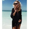 Plaża Cover Up Bikini Crochet Dzianiny Tassel Krawat Wear Summer Swimsuit Sexy Przeglądanie Dress 210714