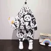 Toddler Boy Cute Panda Full Print Clothing Set Pocket Pullover Tops+ Pants 2PCS Sets Kids Spring Autumn Causal Tracksuit 220112