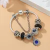 Charm Bracelets Buipoey Star Pendant Blue Crystal For Women Men Original Crown Letter O Beaded Bracelet Jewelry Gifts