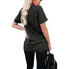 Футболки моды женские повседневные негабаритные полосатые футболки свободно напечатанные на шеи карман