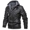 Mäns Casual Leather Jacka Utomhus Motorcykel Coat 211008