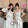 Französisch Vintage Dres Elegante Puff Sleeve Design Floral Weibliche Koreanische frauen Sommer Sommerkleider 210604