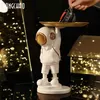Diver Statue With Tray Sculpture Home Decor Figurine Desk Storage Multifunction TV Cabinet Ornaments Room Decoration Crafts Gift 210924
