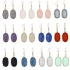 Resin Druzy Drusy Charms Earrings Oval Hexagon Fashion Dangle Earring for Women Party Gift