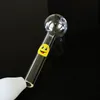 4 Inch Mini Spoon Smile Pattern Pyrex Glass Oil Burner Pipes Hand Smoking Pipe Tobacco Dab Rig Tool Accessories SW15