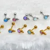 20pcs Thin Bar 20G Body jewelry- Ear Stud Earring Tragus/Helix Bar/Stud Diath Opal Stone with balls Mix Colors