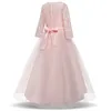 Girl's Jurken Lace Elegant Wedding Evening Halloween Long Children's Clothing Princess Youth Solid 14t Girl Prom Dress G220523