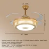 Modern Ceiling Fan Lights Invisible Blade With Remote Control Home Decorative For Living Room Bedroom Restaurant Fans