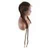 Ręcznie robione plecione peruki 30 -calowe syntetyczne koronkowe przednią perukę dla czarnych kobiet warkocze Cornrow Koronkowe peruki z Baby Hair Box Peruka 613 C3973448