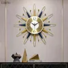 Nordic Creative Salon Home Fashion Light Luminet Luxe Horloge Art Art Decoration Atmosphérique Mur et horloges 210414