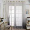 Rideaux rideaux 2PC Tulle rideaux transparents pour salon chambre pure décor à la maison traitement de fenêtre