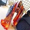 Bufandas de seda de 100% para mujer, chal de diseño de estilo famoso, 90x180 cm, colores sólidos, chal de moda suave, cicatriz de flores elegante, 2022