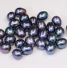 8-9mm droppform halvhål naturlig svart pärla lös pärlor sötvatten pärla partiklar kvinnors gåva