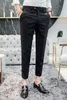 Mężczyzna Slim Garnitur Spodnie Casual Spodnie Biznesowe Moda Mężczyźni Formalna Suknia Ślubna Spodnie Uliczne Nosić Męskie Odzież Czarna Szary 210527