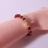 Feng Shui Bracciale in agata di pietra naturale Bracciale con perline Striscia di fili colorati Bracciale in oro Pixiu Charm Bracciali di energia fortunata Donne Ricchezza Regali per uomo 9 colori