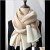 Wraps Hats, & Gloves Fashion Aessoriessoft To The Heart! Luxury Cashmere Scarf Women Autumn And Winter French Style Gold Thread Stitching Lon