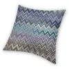 Kussen/Decoratief Kussen Bohemian Kussenhoes Print Zigzag Multicolor Vloerhoes Voor Auto Aangepaste Kussensloop Woondecoratie Sofa C