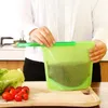 1000ml silikonowy torba do przechowywania żywności wielokrotnego użytku Stand Up Ziplock AirTight szczelnie zamrażarki Kontenery Lodówka Szuflada Veggie Mięso Świeże Torby Okładki HY0249